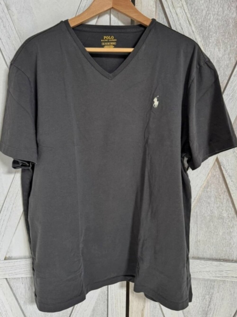 Mens Polo Ralph Lauren Gray V Neck Short Sleeve T Shirt Mens Size XL